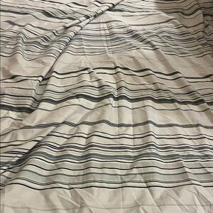 Striped Gray and White Twin Duvet Cover